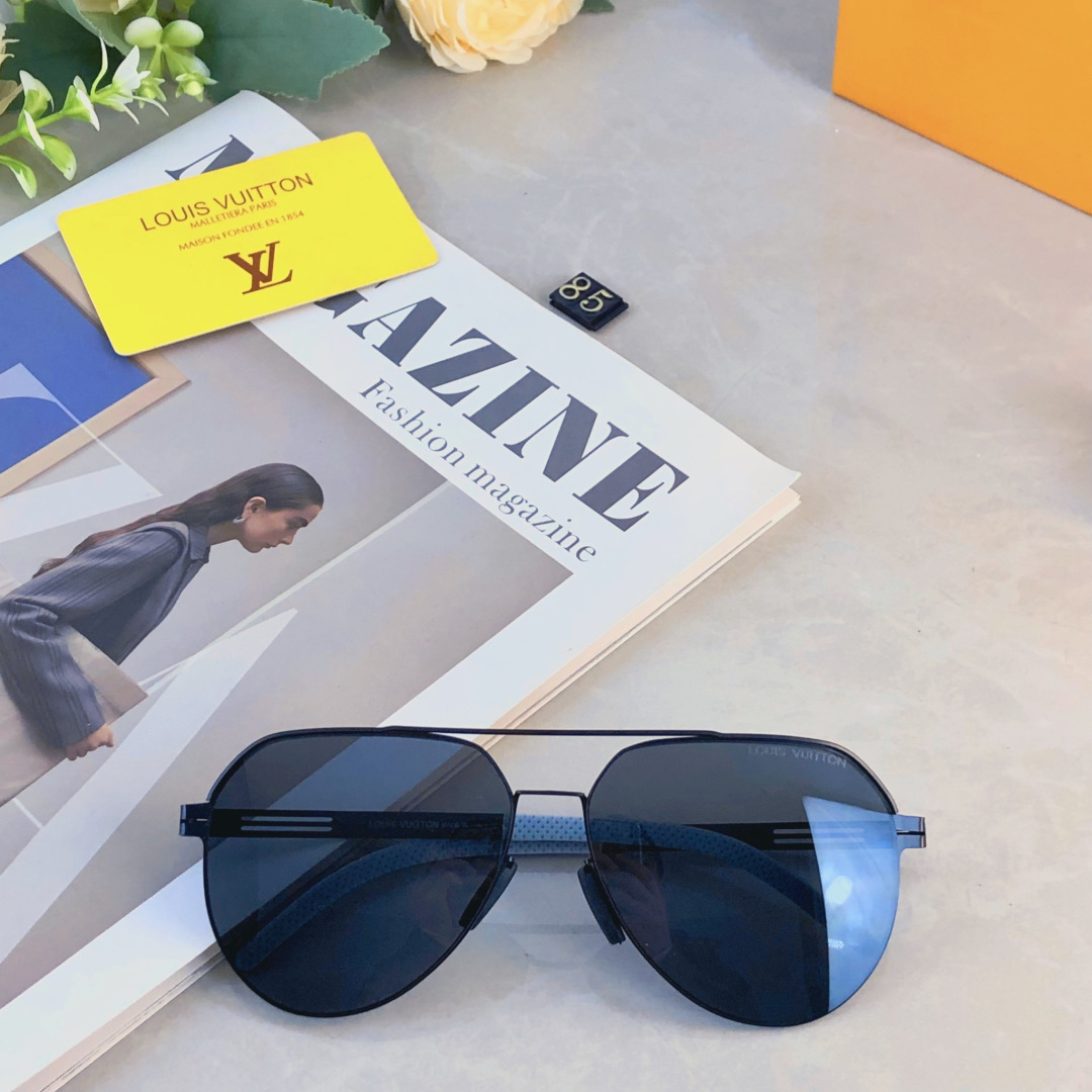 。。Louis vuitto*2026新款偏光太阳镜男士欧美双梁飞行员墨镜尼龙户外钓鱼蛤蟆眼镜