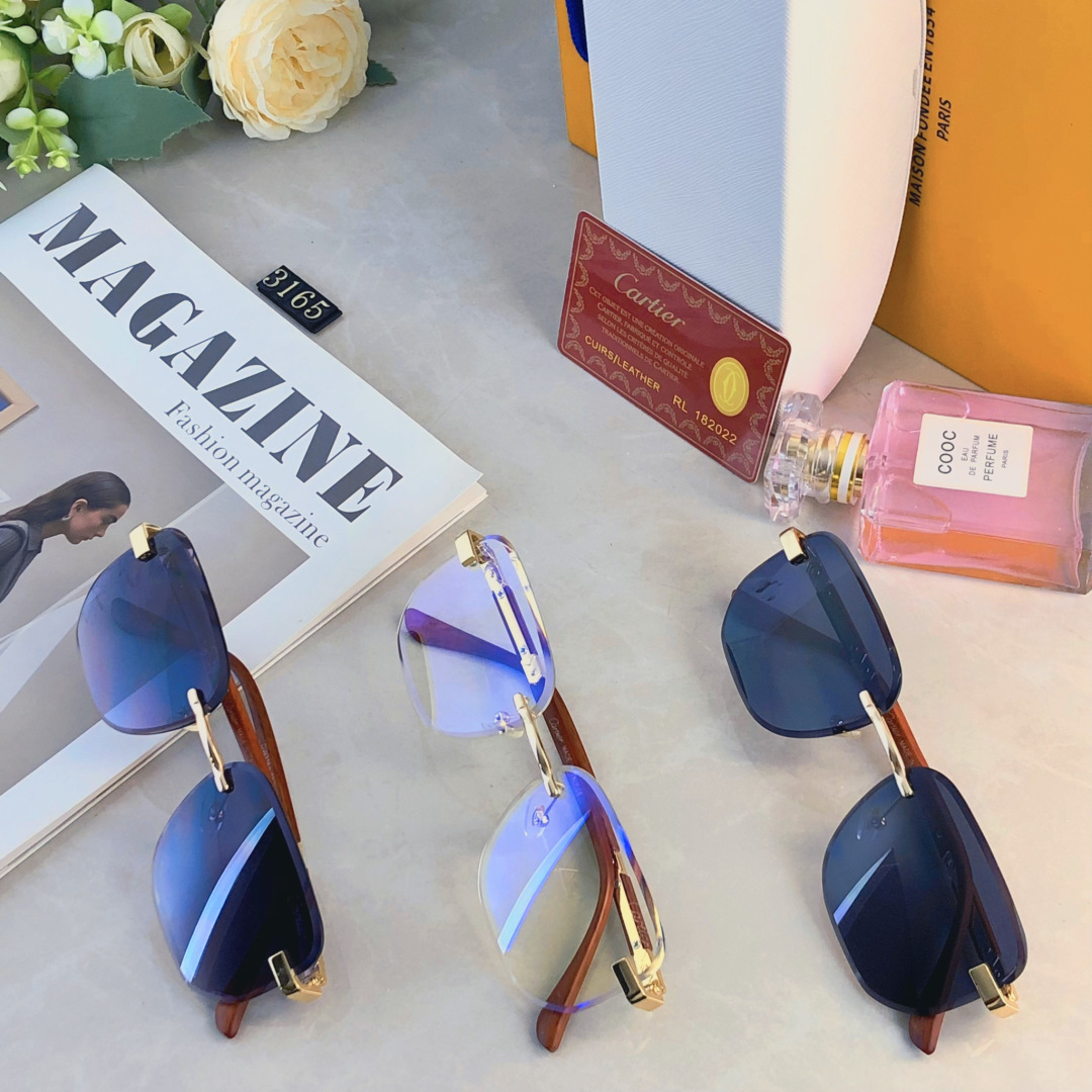 。。Cartie*欧美方形前卫个性小框太阳眼镜ins无框超酷网红墨镜防紫外线