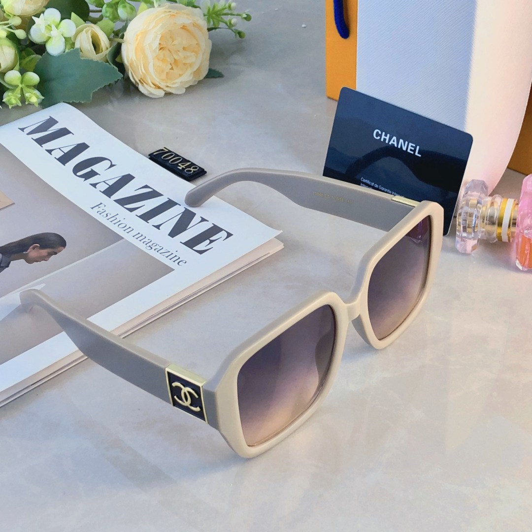 。。Chane*2026新款方框太阳镜女士小香风轻奢墨镜防紫外线大框明星同款眼镜