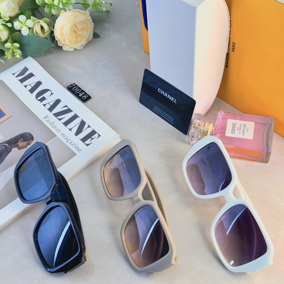 。。Chane*2026新款方框太阳镜女士小香风轻奢墨镜防紫外线大框明星同款眼镜