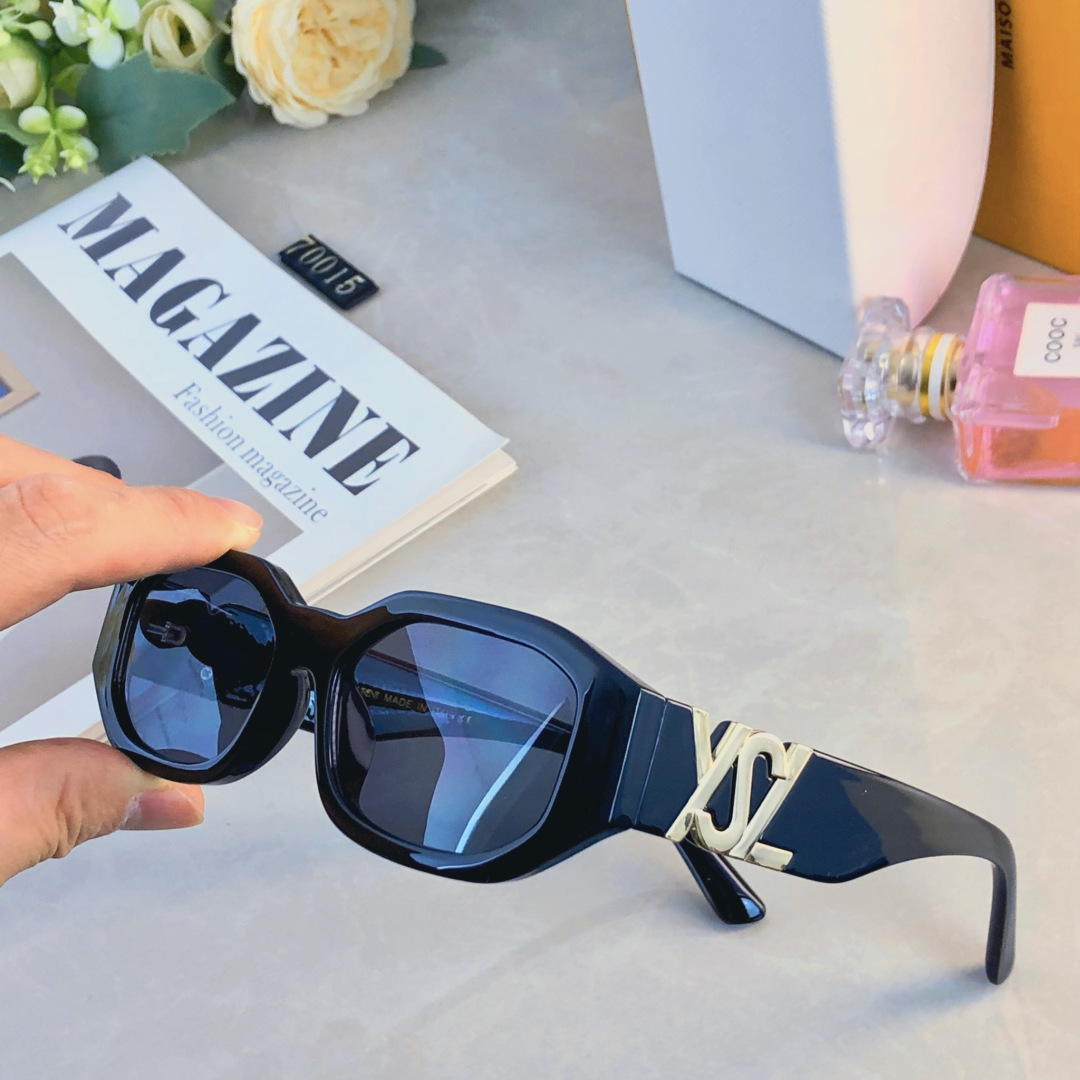 。。YSL欧美潮牌墨镜女防紫外线街拍显瘦复古韩版高颜值明星窄框太阳镜男