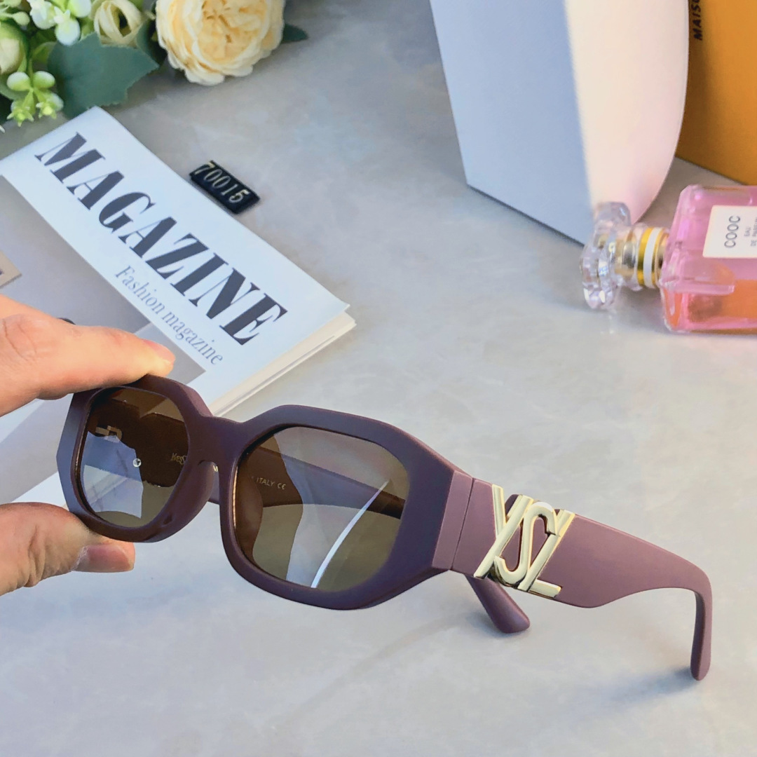 。。YSL欧美潮牌墨镜女防紫外线街拍显瘦复古韩版高颜值明星窄框太阳镜男