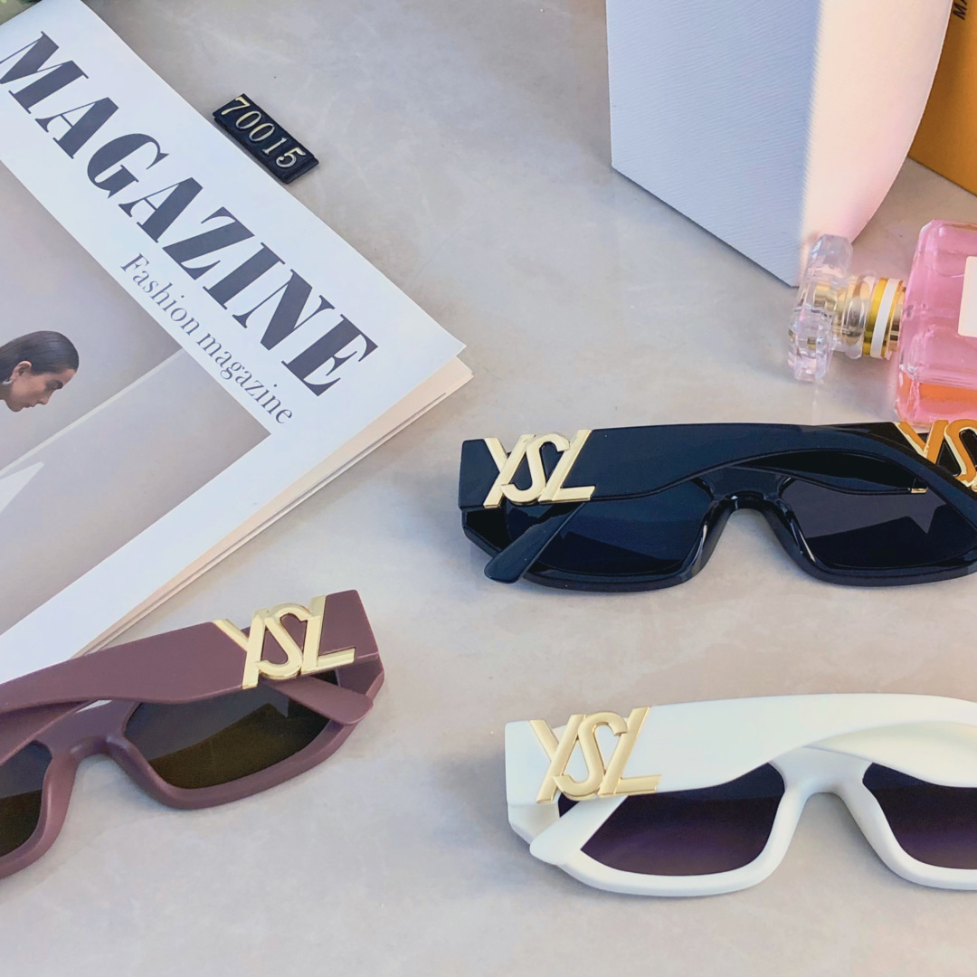 。。YSL欧美潮牌墨镜女防紫外线街拍显瘦复古韩版高颜值明星窄框太阳镜男