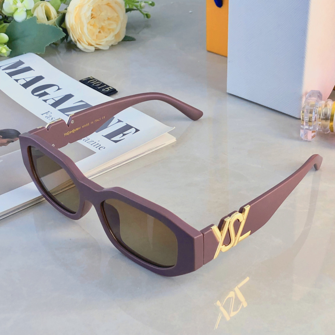 。。YSL欧美潮牌墨镜女防紫外线街拍显瘦复古韩版高颜值明星窄框太阳镜男