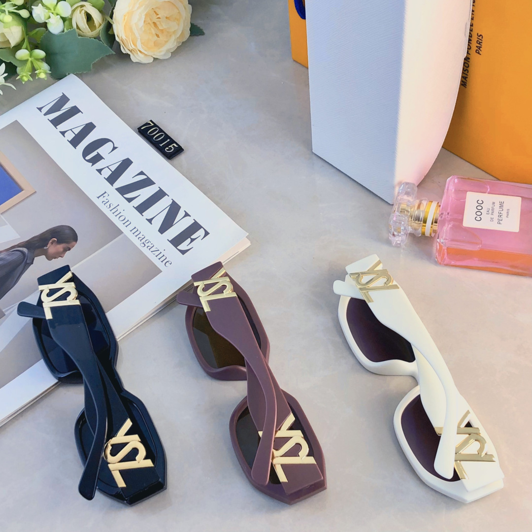 。。YSL欧美潮牌墨镜女防紫外线街拍显瘦复古韩版高颜值明星窄框太阳镜男