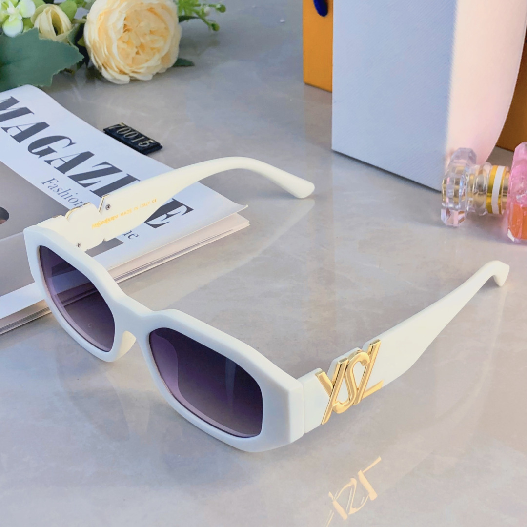 。。YSL欧美潮牌墨镜女防紫外线街拍显瘦复古韩版高颜值明星窄框太阳镜男