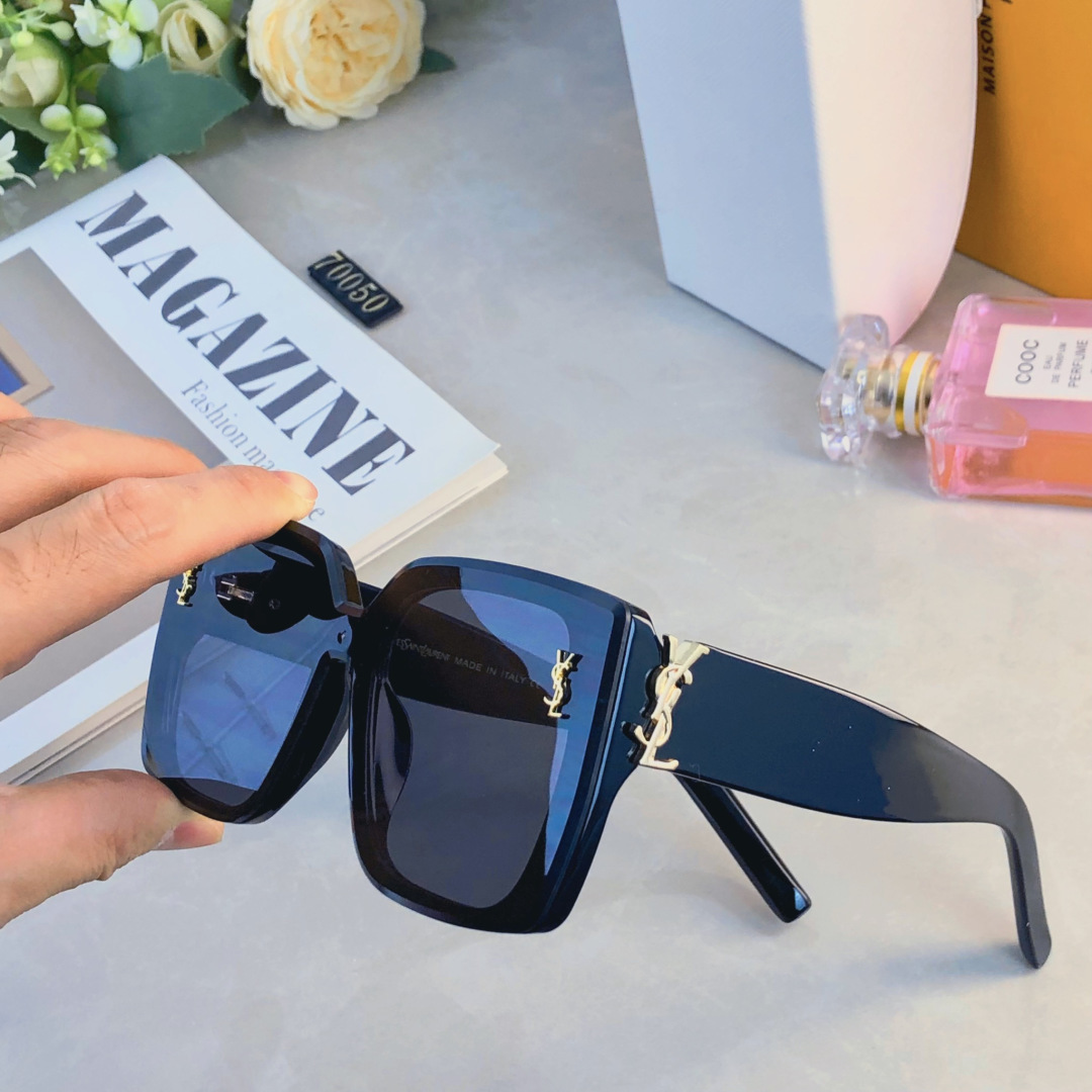。。YSL新款欧美时尚复古大框蝶形猫眼太阳镜跨境ins风百搭墨镜女高级感