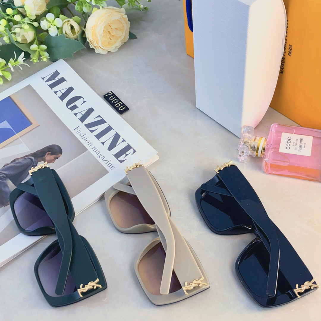 。。YSL新款欧美时尚复古大框蝶形猫眼太阳镜跨境ins风百搭墨镜女高级感