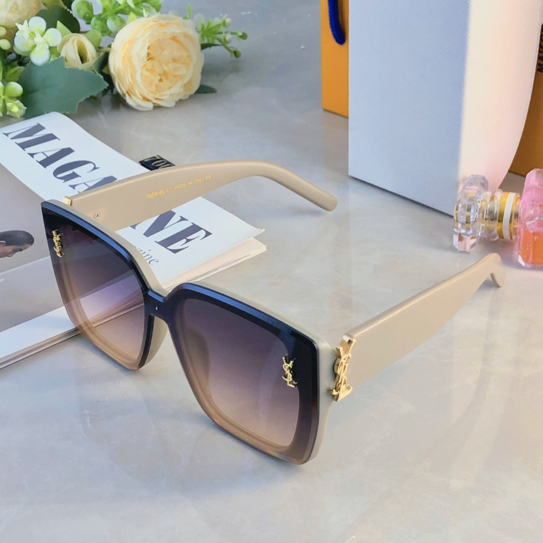 。。YSL新款欧美时尚复古大框蝶形猫眼太阳镜跨境ins风百搭墨镜女高级感