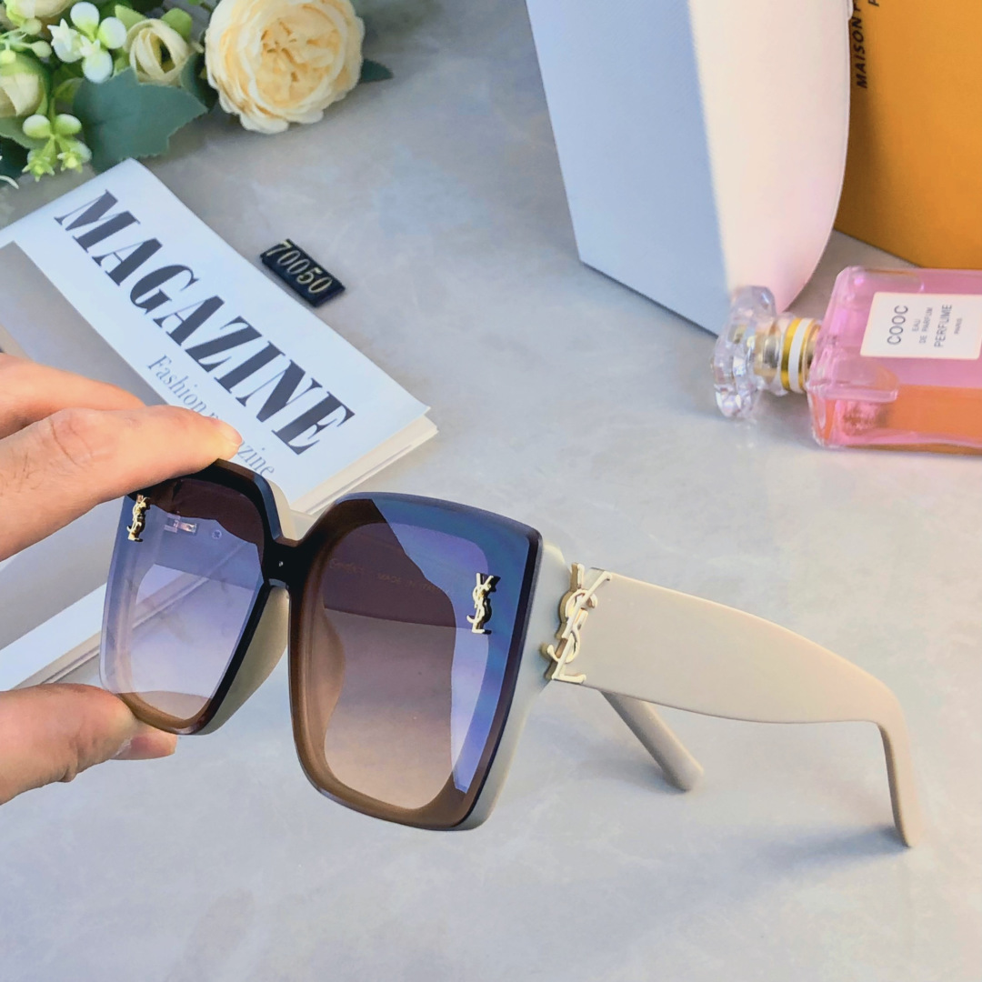 。。YSL新款欧美时尚复古大框蝶形猫眼太阳镜跨境ins风百搭墨镜女高级感
