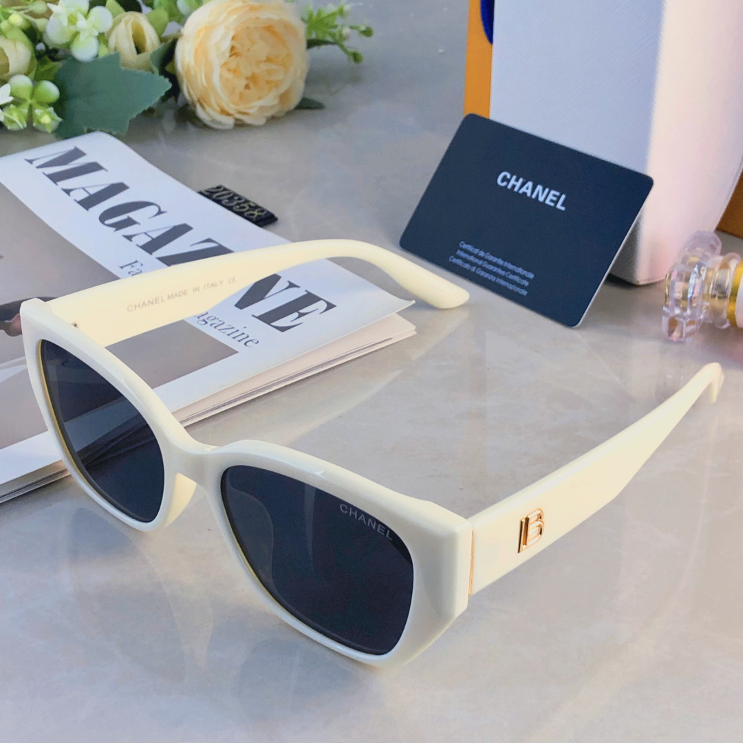 。。Chane*大框猫眼黑框墨镜遮阳女时尚个性简约显瘦防紫外线高级感太阳眼镜