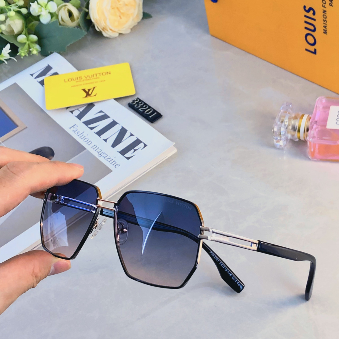 。。Louis vuitto*新款大框太阳镜欧美无框潮时尚墨镜驾驶出游休闲太阳眼镜