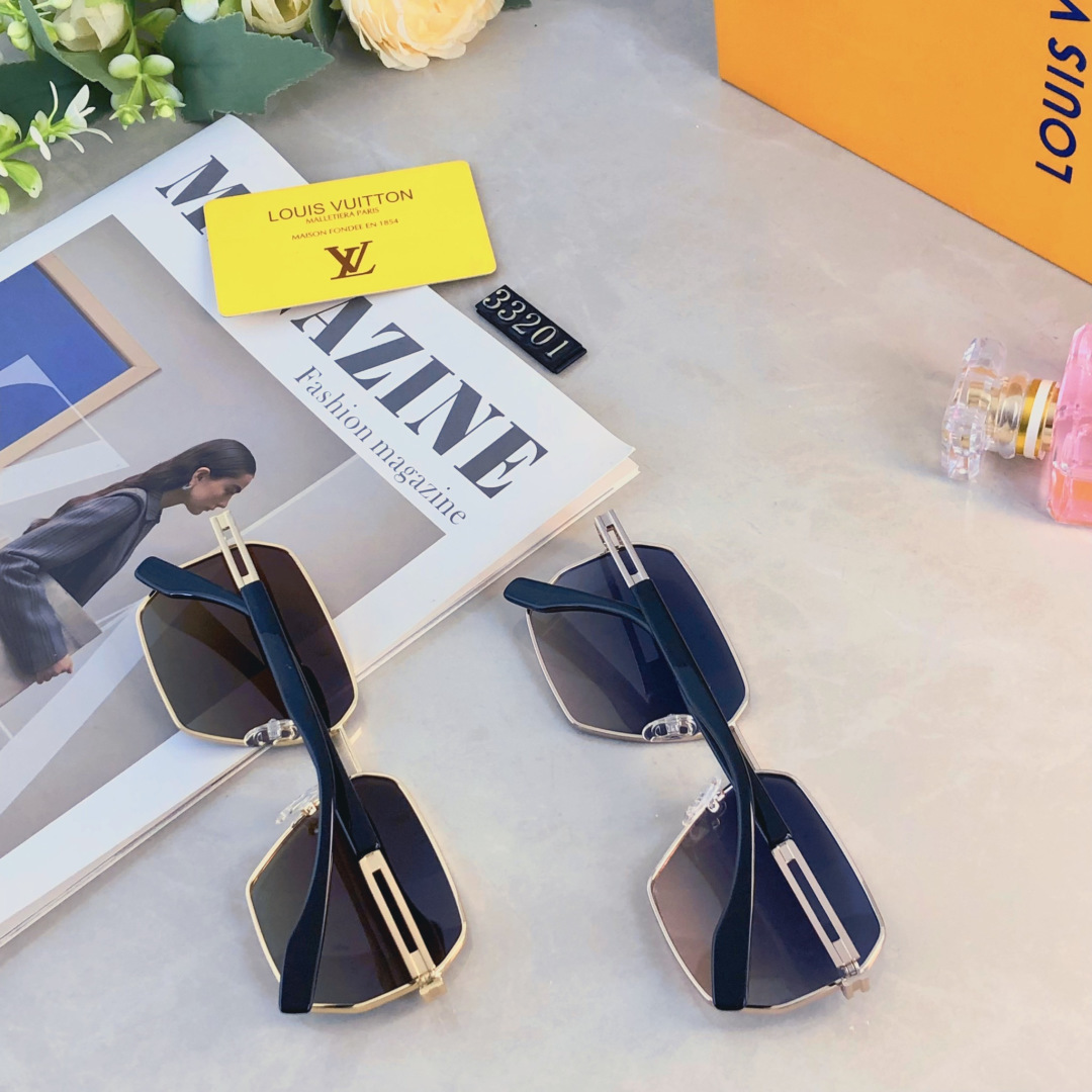 。。Louis vuitto*新款大框太阳镜欧美无框潮时尚墨镜驾驶出游休闲太阳眼镜