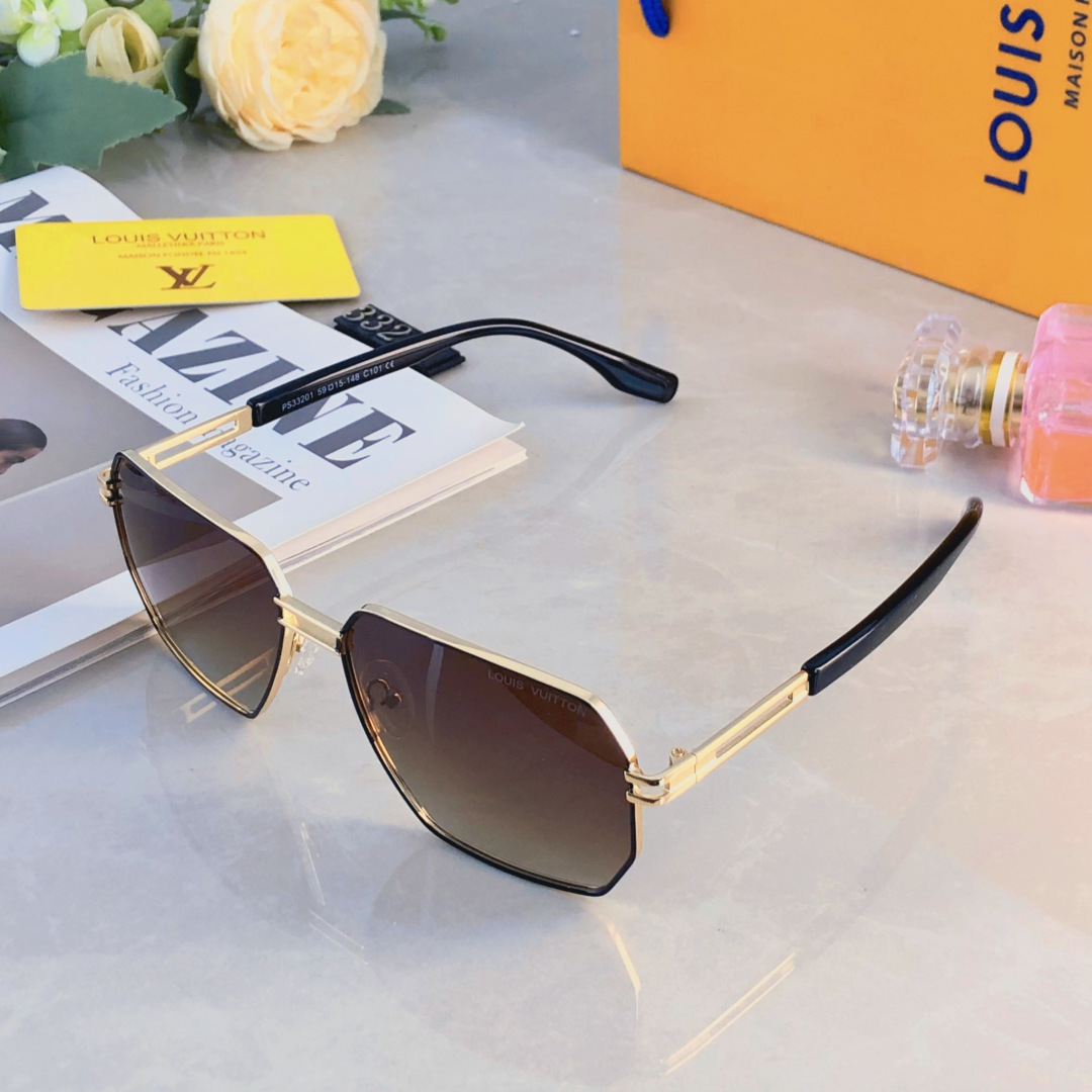 。。Louis vuitto*新款大框太阳镜欧美无框潮时尚墨镜驾驶出游休闲太阳眼镜