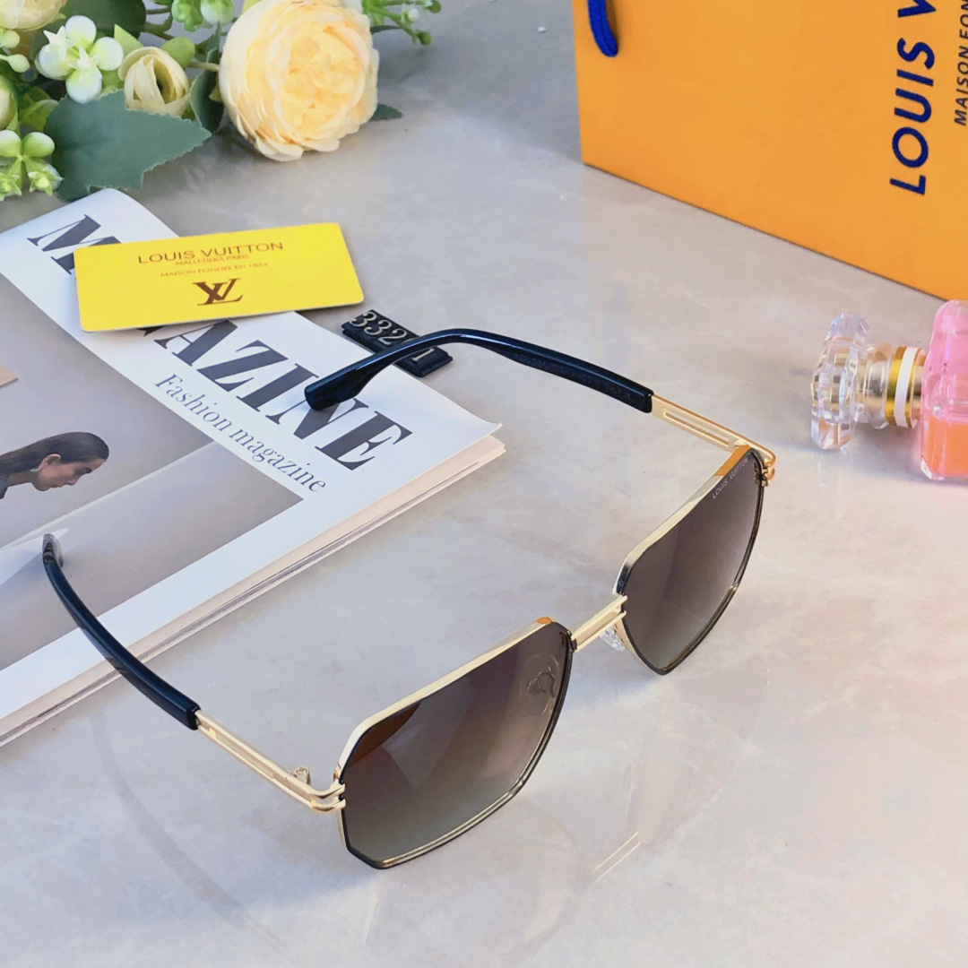 。。Louis vuitto*新款大框太阳镜欧美无框潮时尚墨镜驾驶出游休闲太阳眼镜