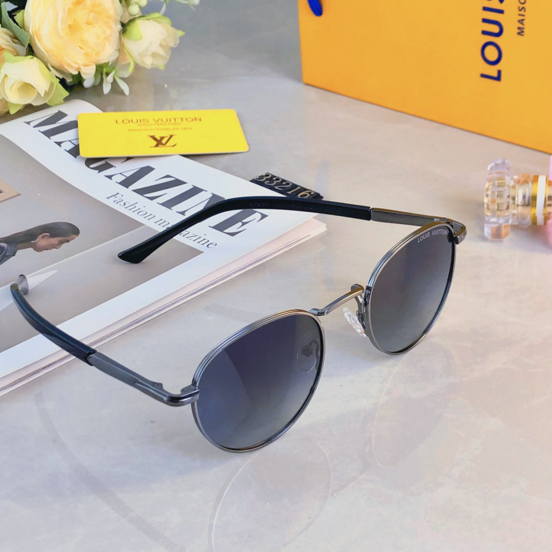 。。Louis vuitto*新款欧美风墨镜女款金属圆高级感气质方圆脸显瘦太阳眼镜
