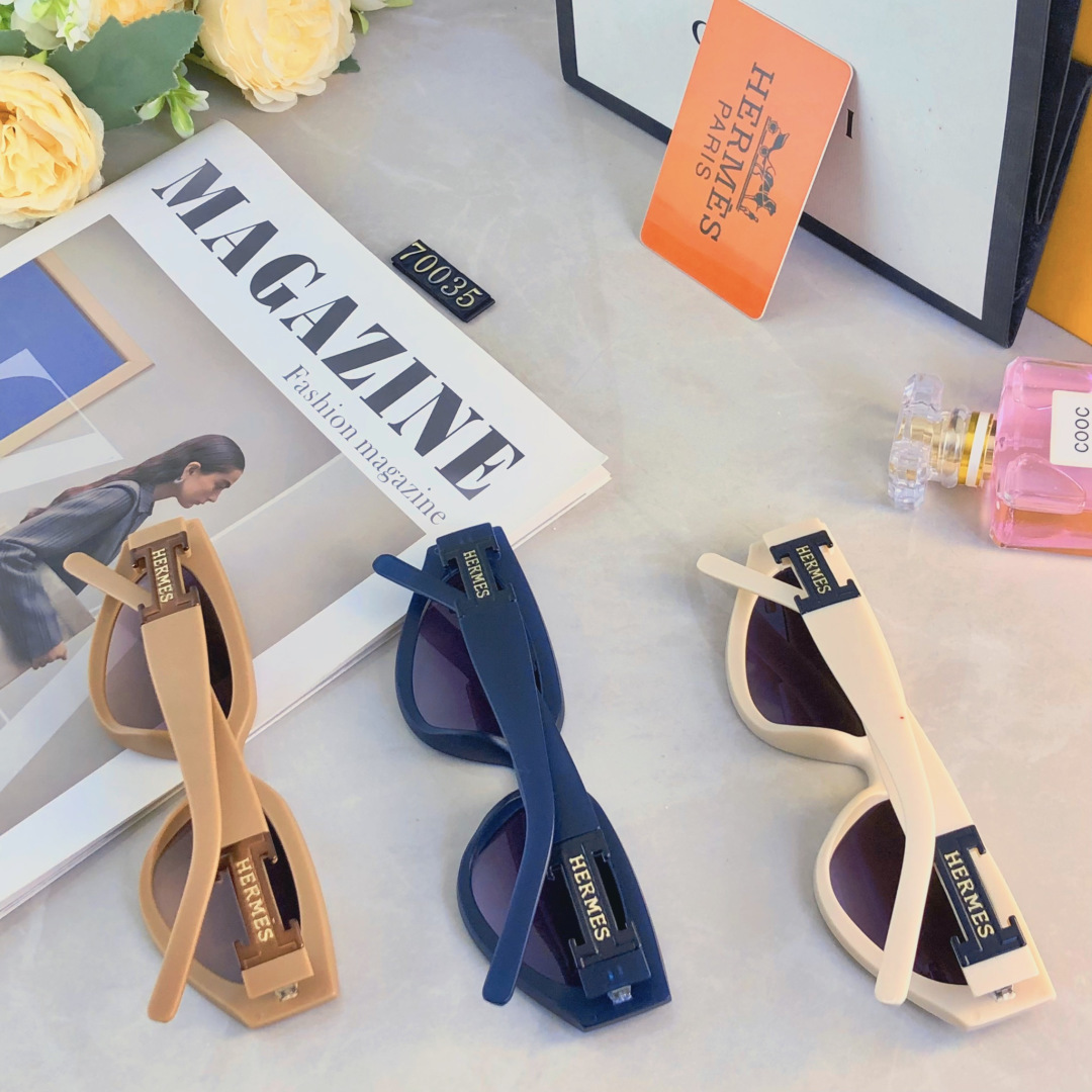 。。Herme*欧美网红潮流方形墨镜女圆脸显瘦百搭眼镜潮