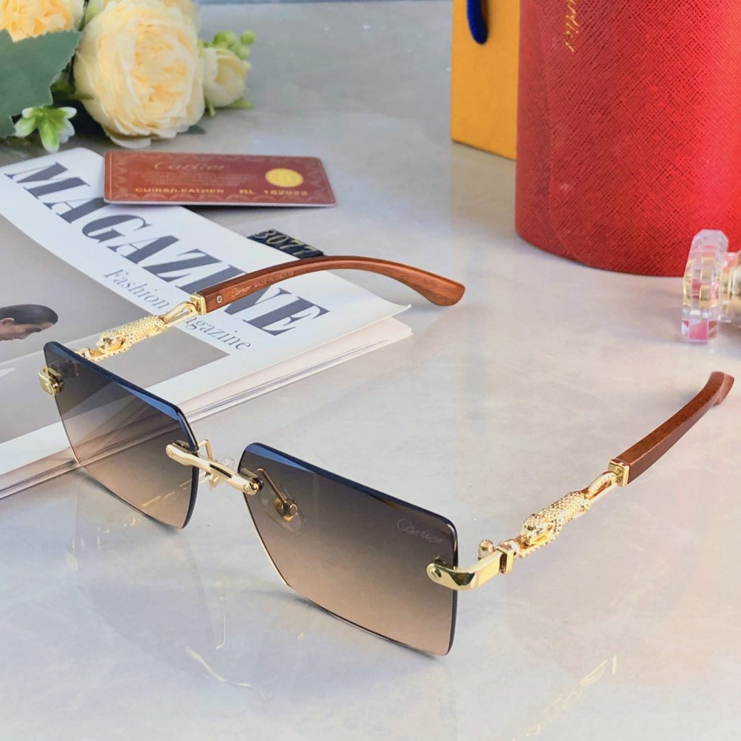 。。Cartie*欧美方形前卫个性小框太阳眼镜女ins无框超酷网红墨镜防紫外线男