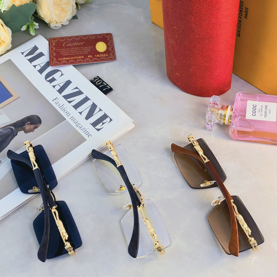 。。Cartie*欧美方形前卫个性小框太阳眼镜女ins无框超酷网红墨镜防紫外线男