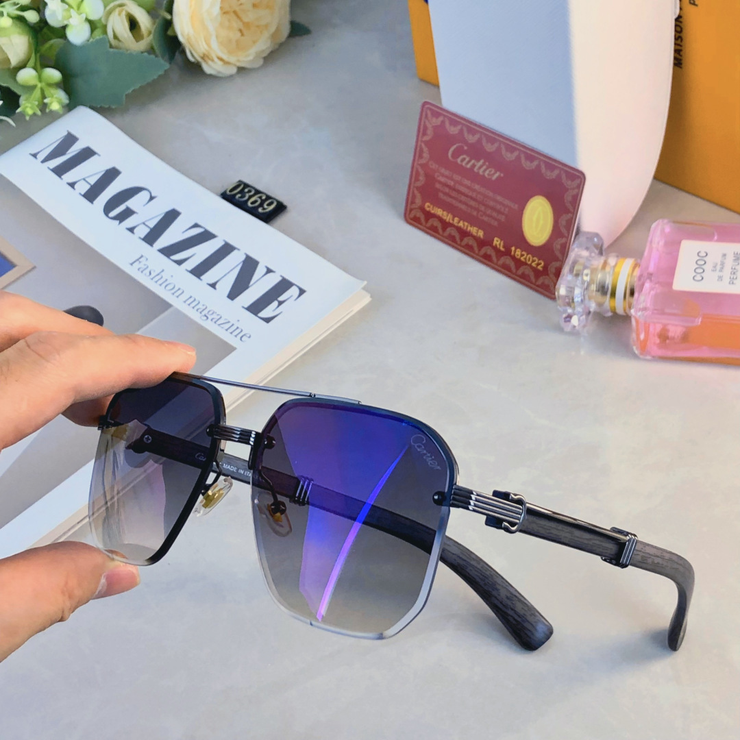 。。Cartie*复古痞帅男士双梁金属墨镜高端商务风格UV400防晒防紫外线太阳镜