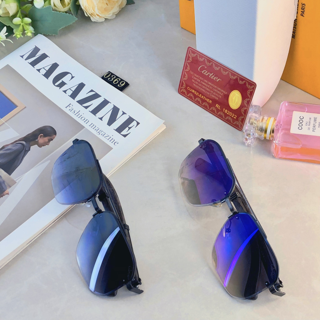 。。Cartie*复古痞帅男士双梁金属墨镜高端商务风格UV400防晒防紫外线太阳镜