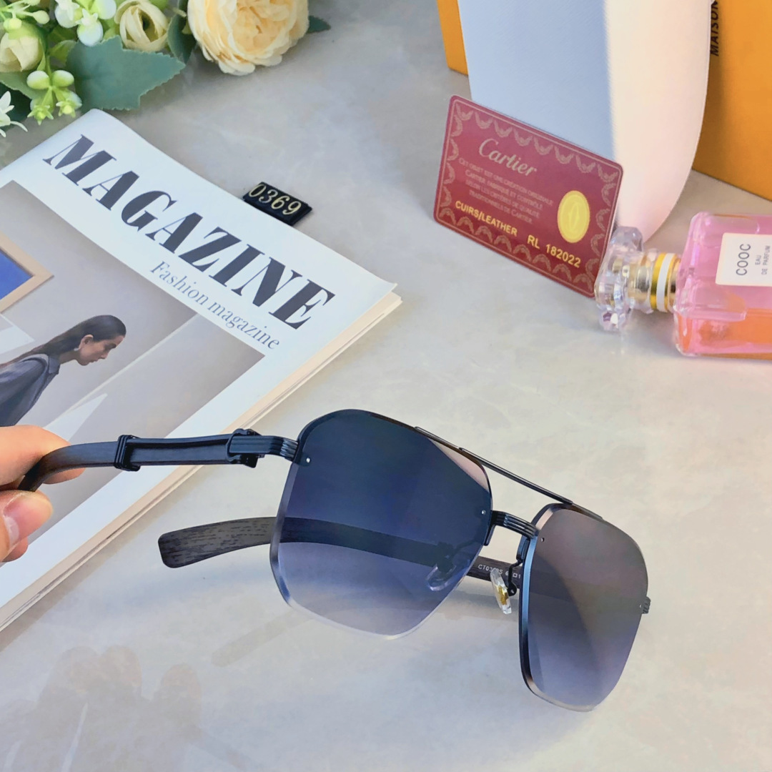 。。Cartie*复古痞帅男士双梁金属墨镜高端商务风格UV400防晒防紫外线太阳镜