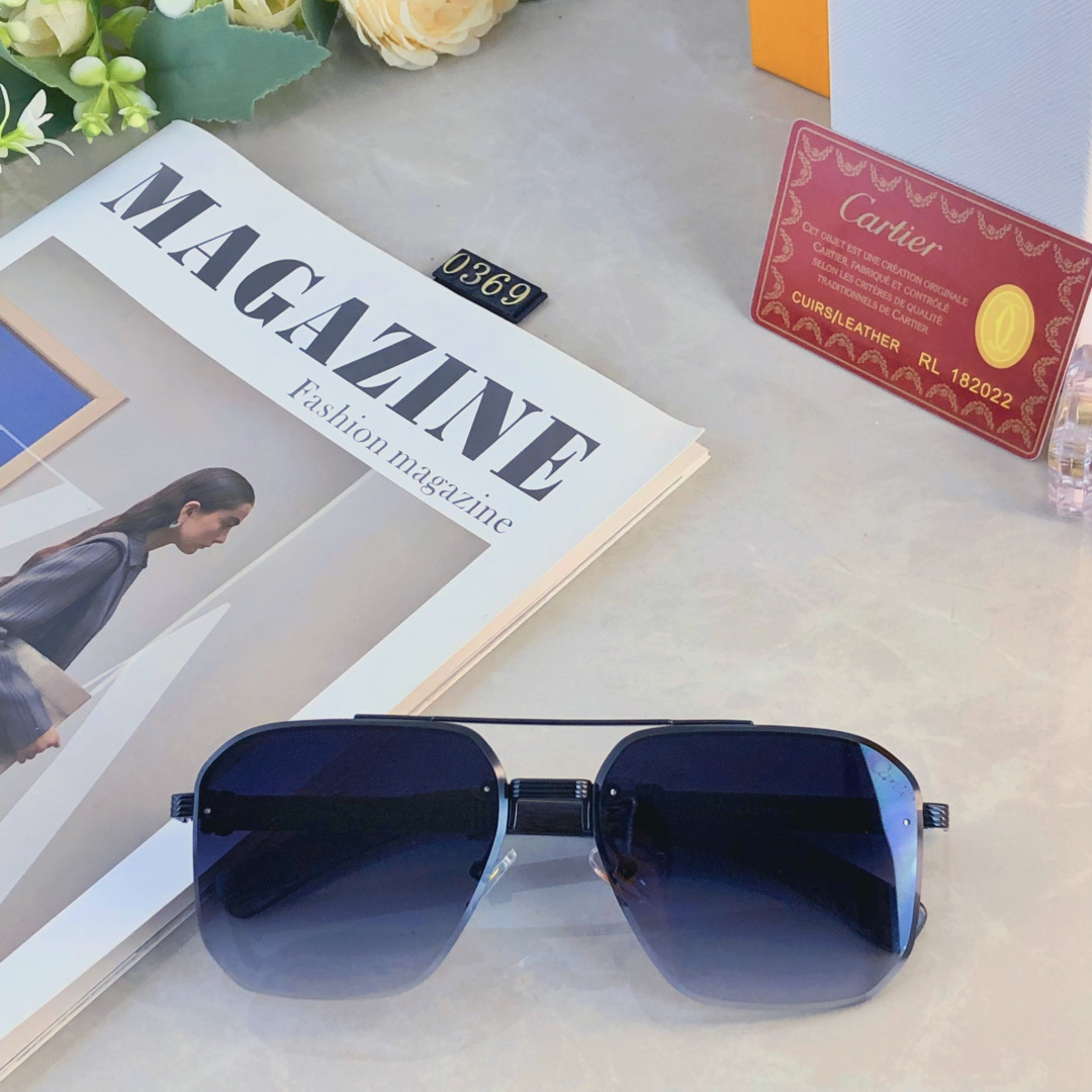。。Cartie*复古痞帅男士双梁金属墨镜高端商务风格UV400防晒防紫外线太阳镜