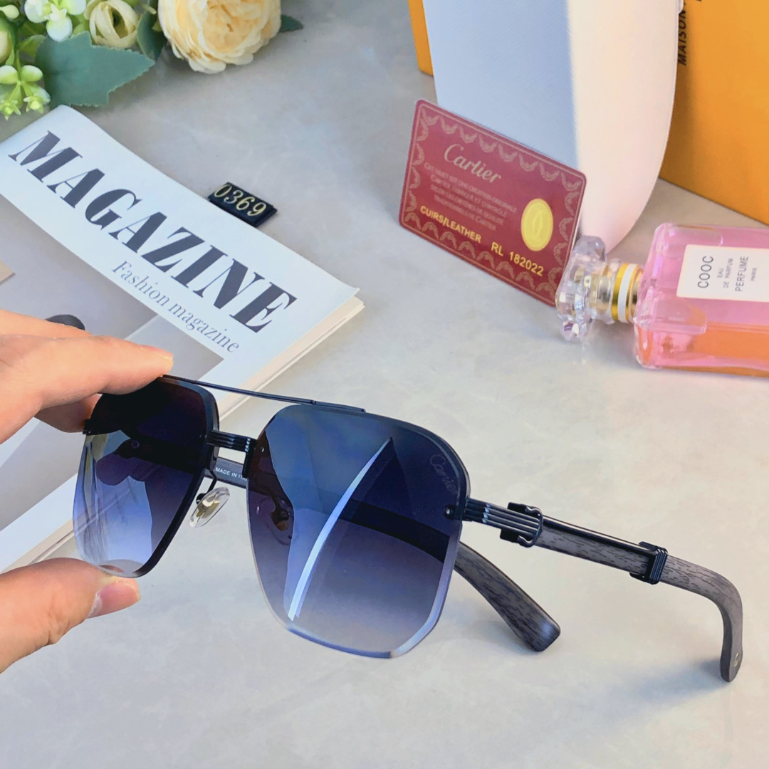。。Cartie*复古痞帅男士双梁金属墨镜高端商务风格UV400防晒防紫外线太阳镜