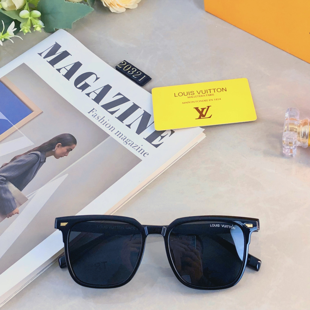 。。Louis vuitto*韩版时尚大框方形墨镜男女百搭情侣款大脸显脸小太阳镜防紫外线潮