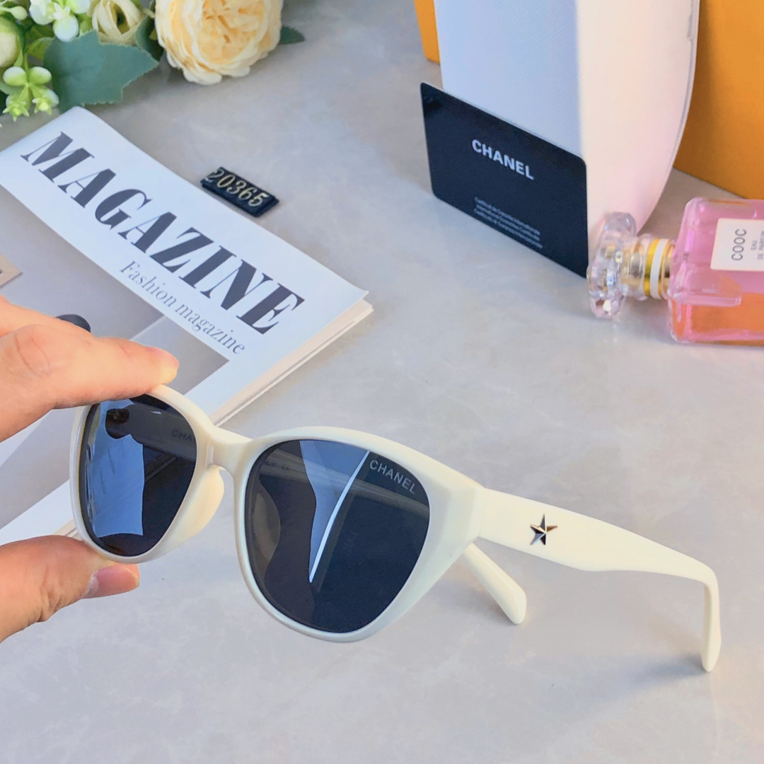 。。Chane*欧美风猫眼墨镜女级感潮防紫外线复古百搭显小脸太阳眼镜街拍遮阳