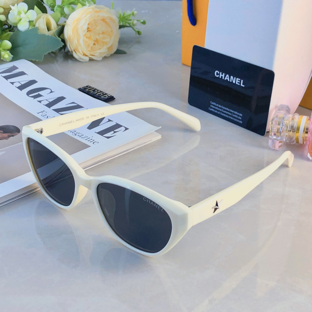 。。Chane*欧美风猫眼墨镜女级感潮防紫外线复古百搭显小脸太阳眼镜街拍遮阳