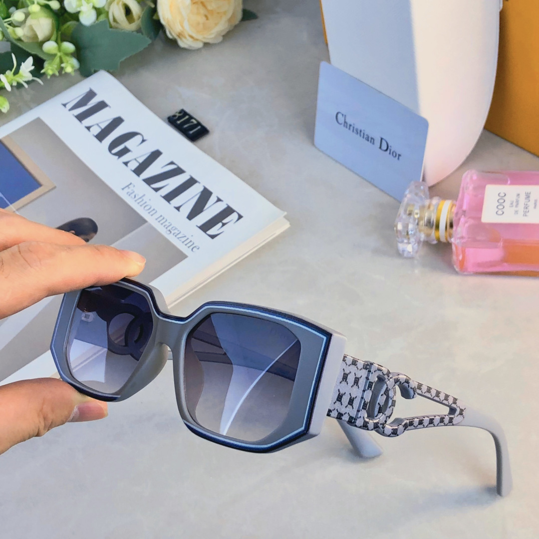 。。Chane*韩系辣妹墨镜女款高级感新款多边太阳镜防紫外线欧美潮酷