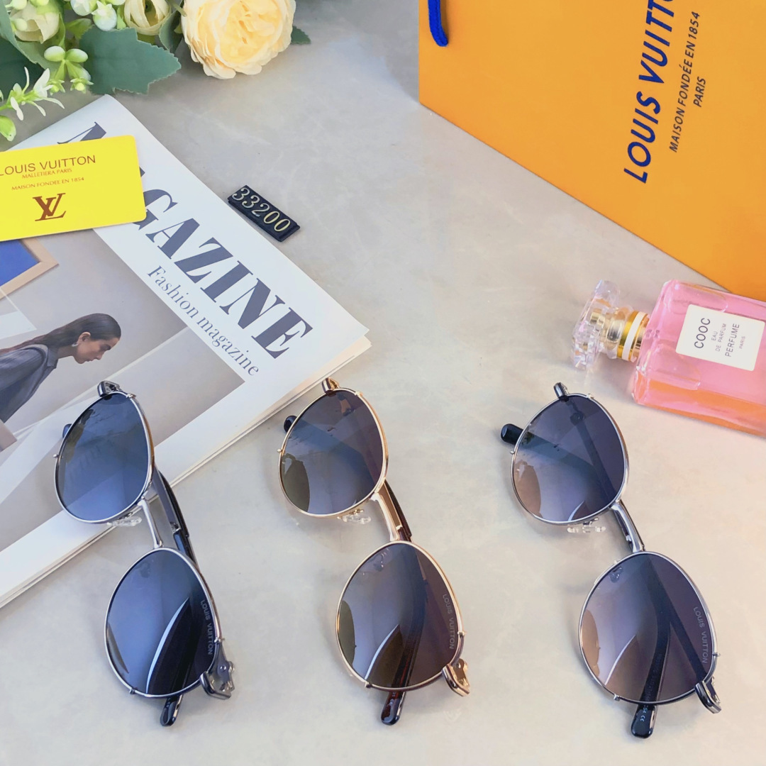 。。Louis vuitto*欧美复古潮流墨镜女偏光金属遮阳太阳镜防晒防紫外线眼镜