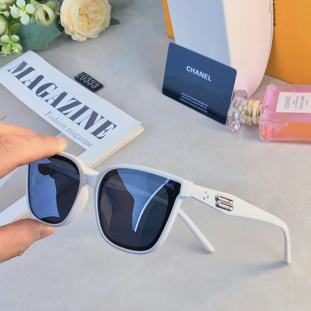 。。CHANE*墨镜情侣款一对2026新款潮ins太阳眼镜高级感女方圆脸男防紫外线