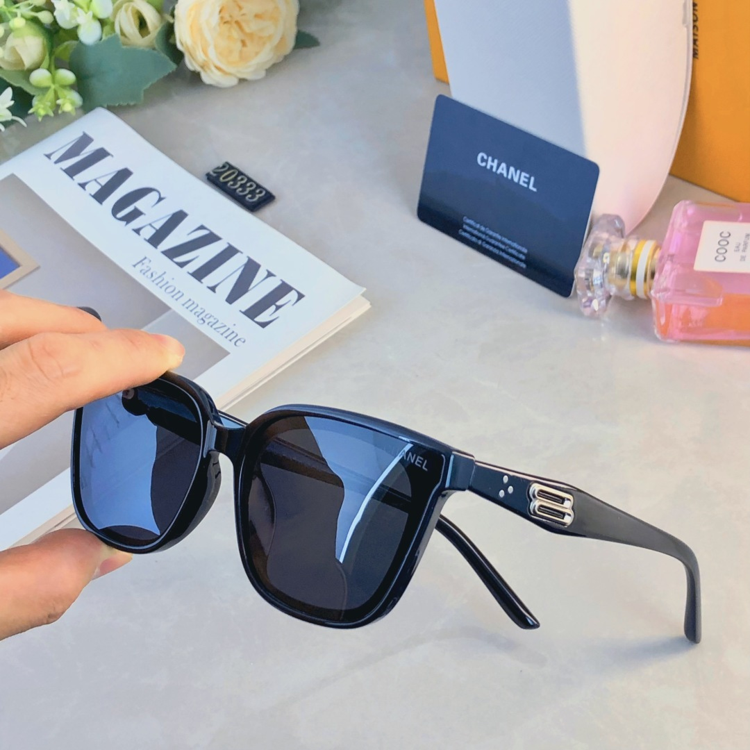 。。CHANE*墨镜情侣款一对2026新款潮ins太阳眼镜高级感女方圆脸男防紫外线