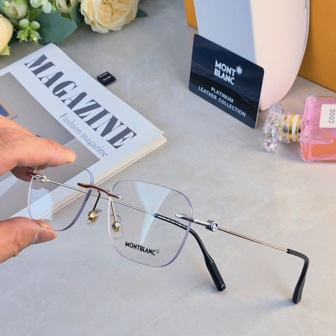 。。Mont blan*高端无框眼镜金丝无边框近视眼镜框超轻舒适简约时尚