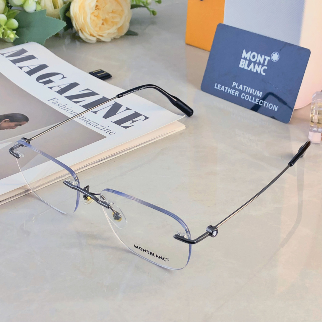 。。Mont blan*高端无框眼镜金丝无边框近视眼镜框超轻舒适简约时尚