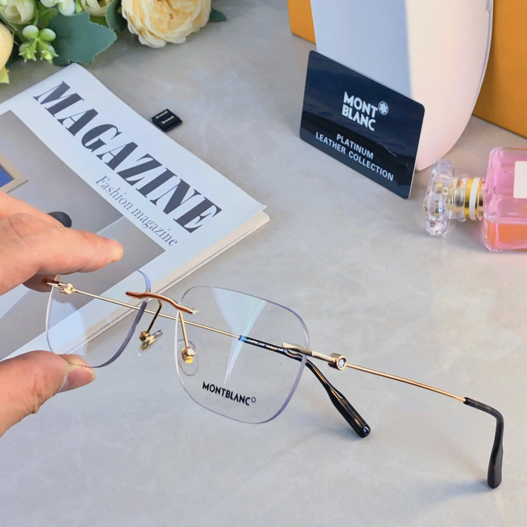 。。Mont blan*高端无框眼镜金丝无边框近视眼镜框超轻舒适简约时尚