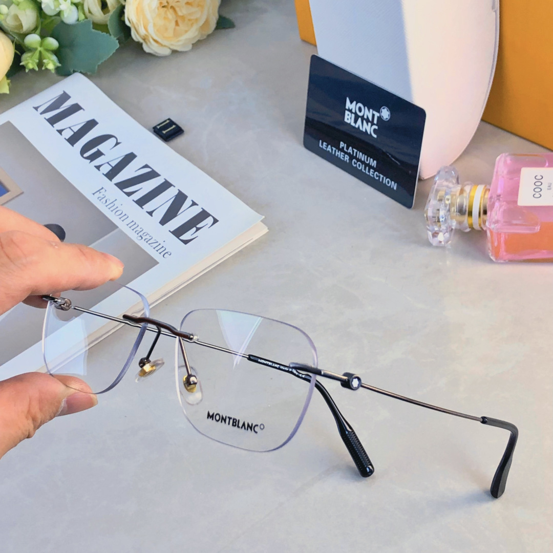 。。Mont blan*高端无框眼镜金丝无边框近视眼镜框超轻舒适简约时尚