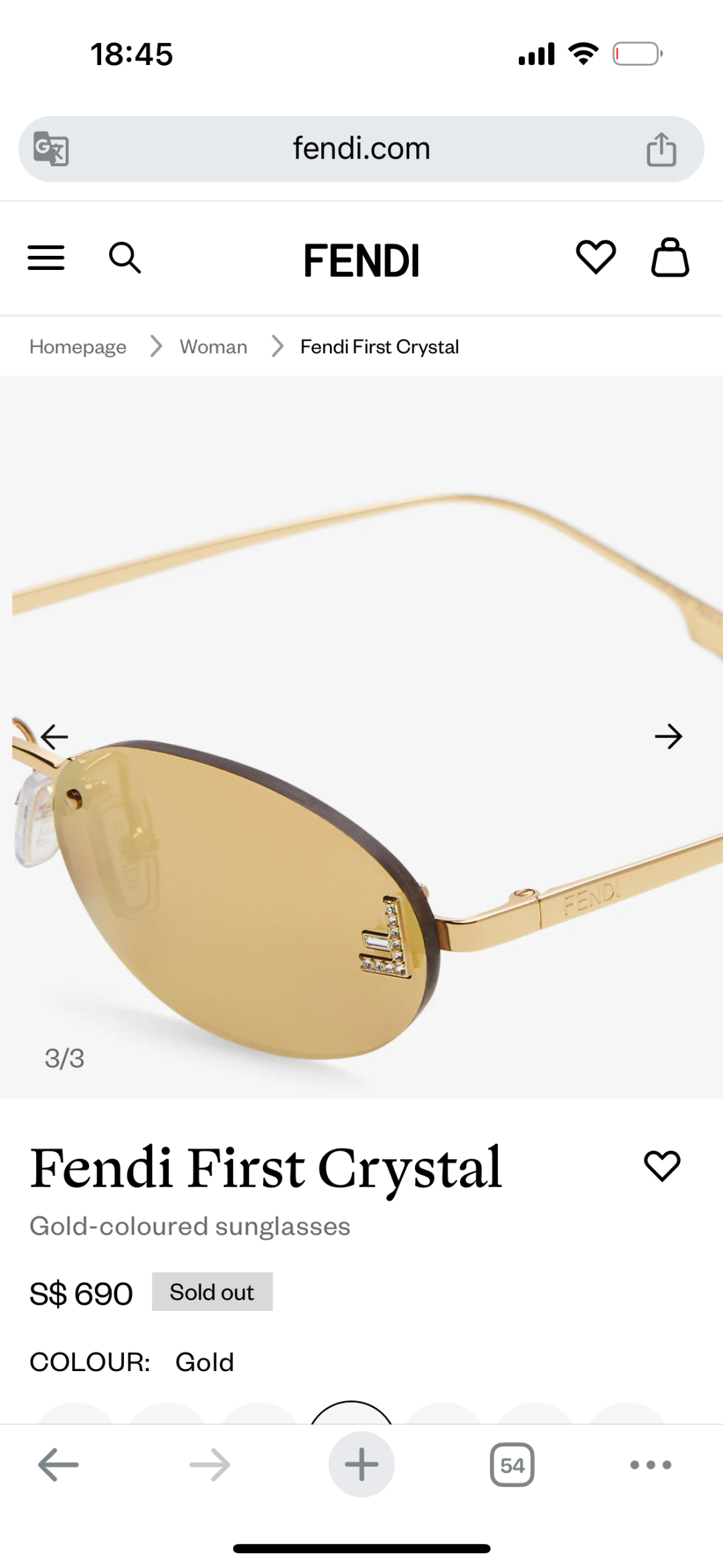  Fend*
Mod：FE4075US
Size：54-15-135
新配色
好温柔💓
