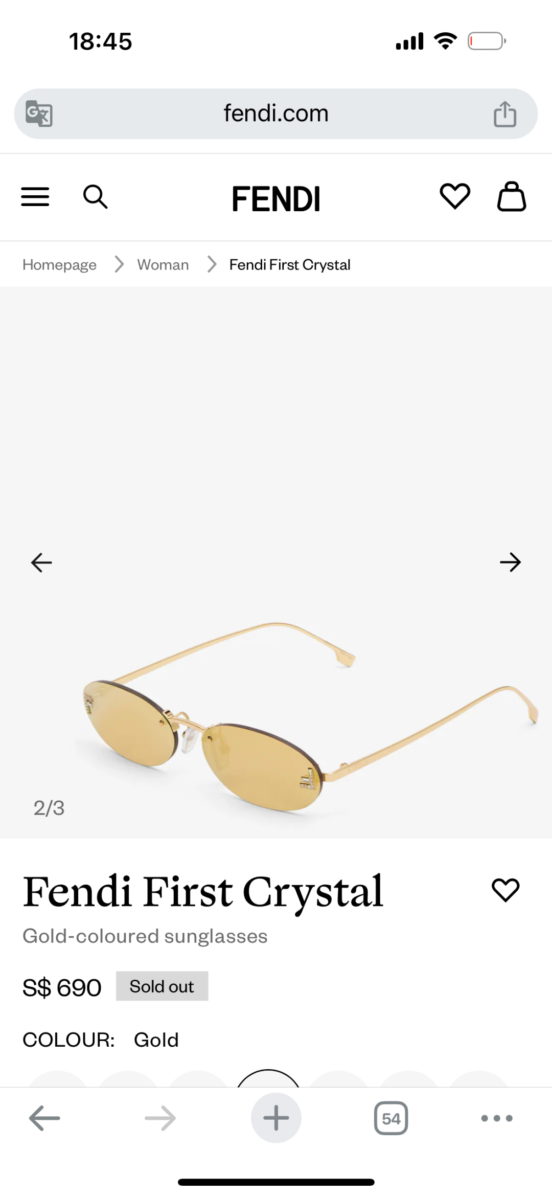  Fend*
Mod：FE4075US
Size：54-15-135
新配色
好温柔💓

