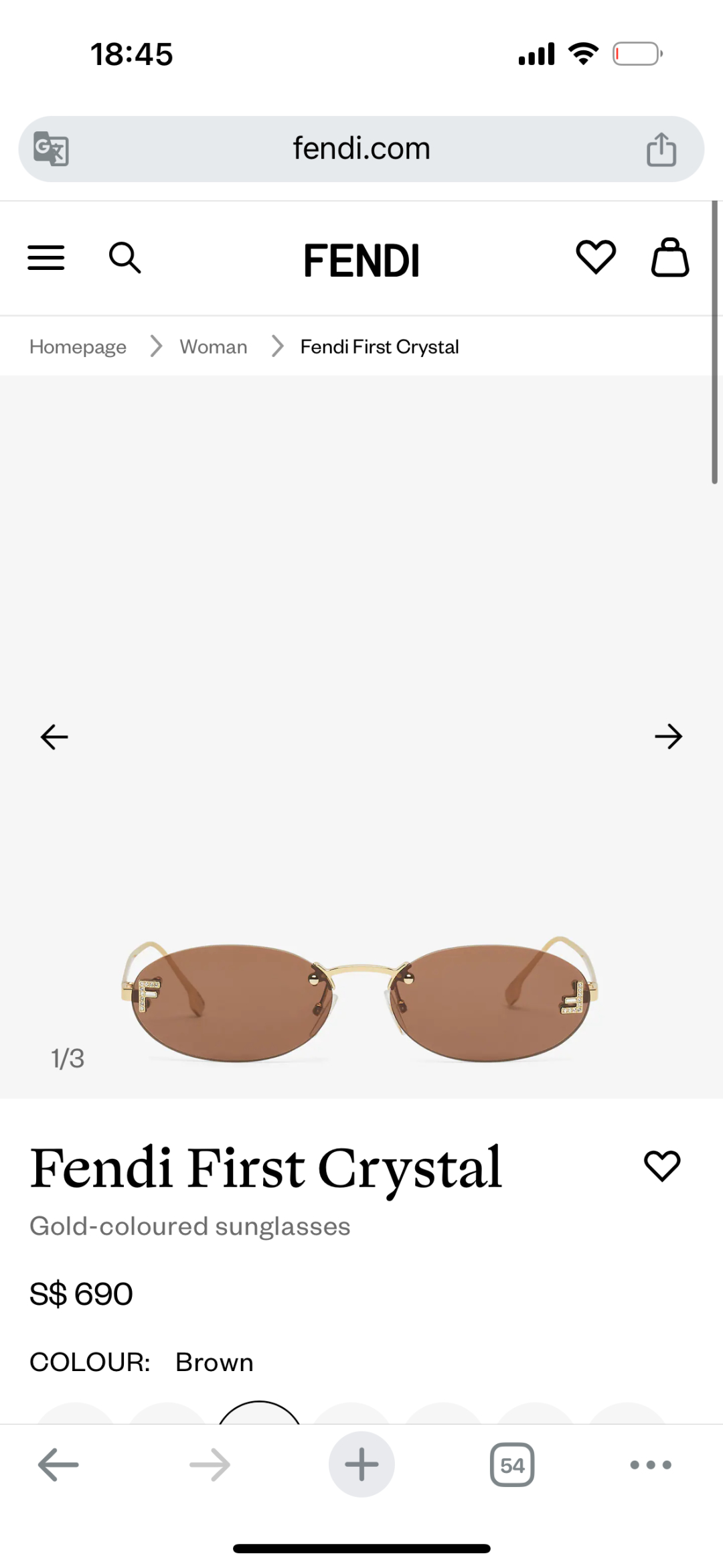  Fend*
Mod：FE4075US
Size：54-15-135
新配色
好温柔💓
