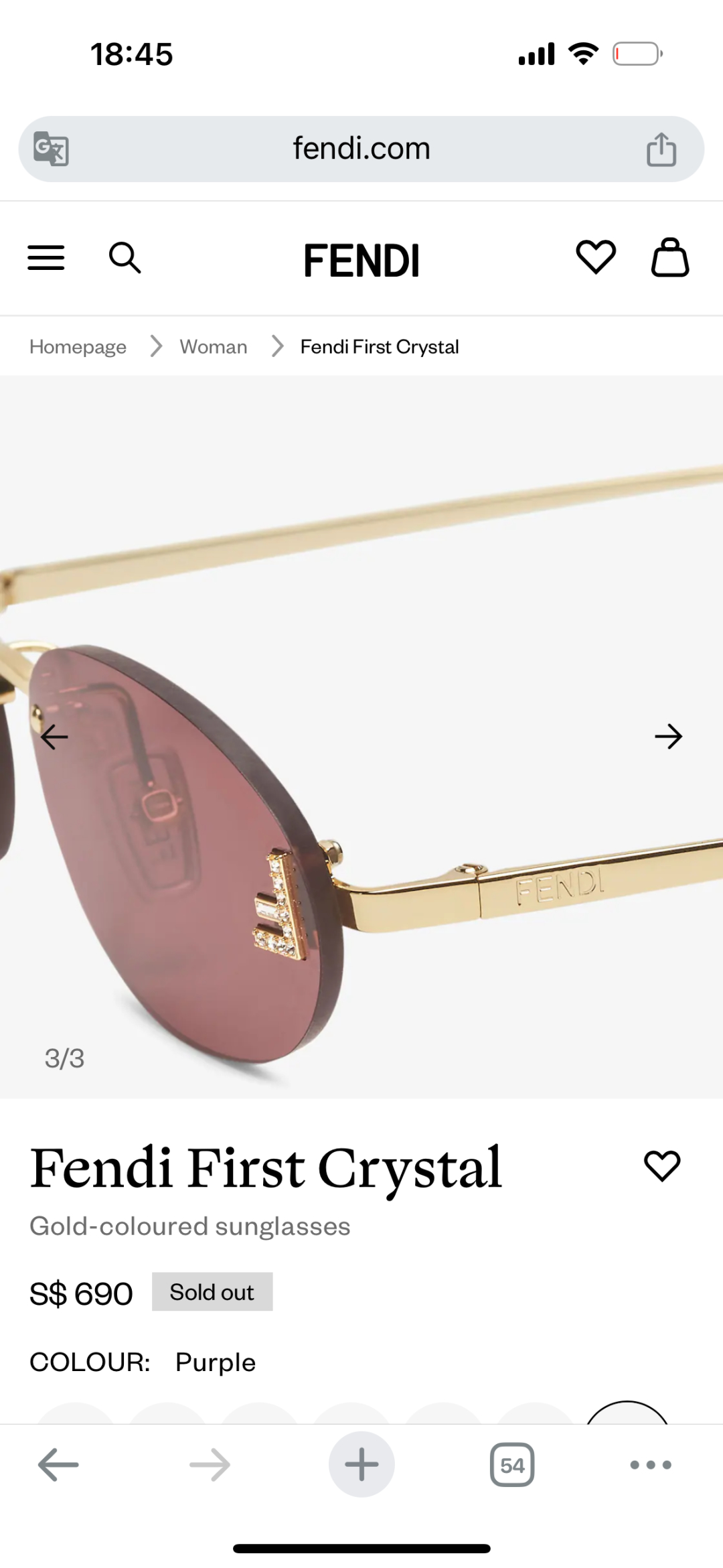  Fend*
Mod：FE4075US
Size：54-15-135
新配色
好温柔💓
