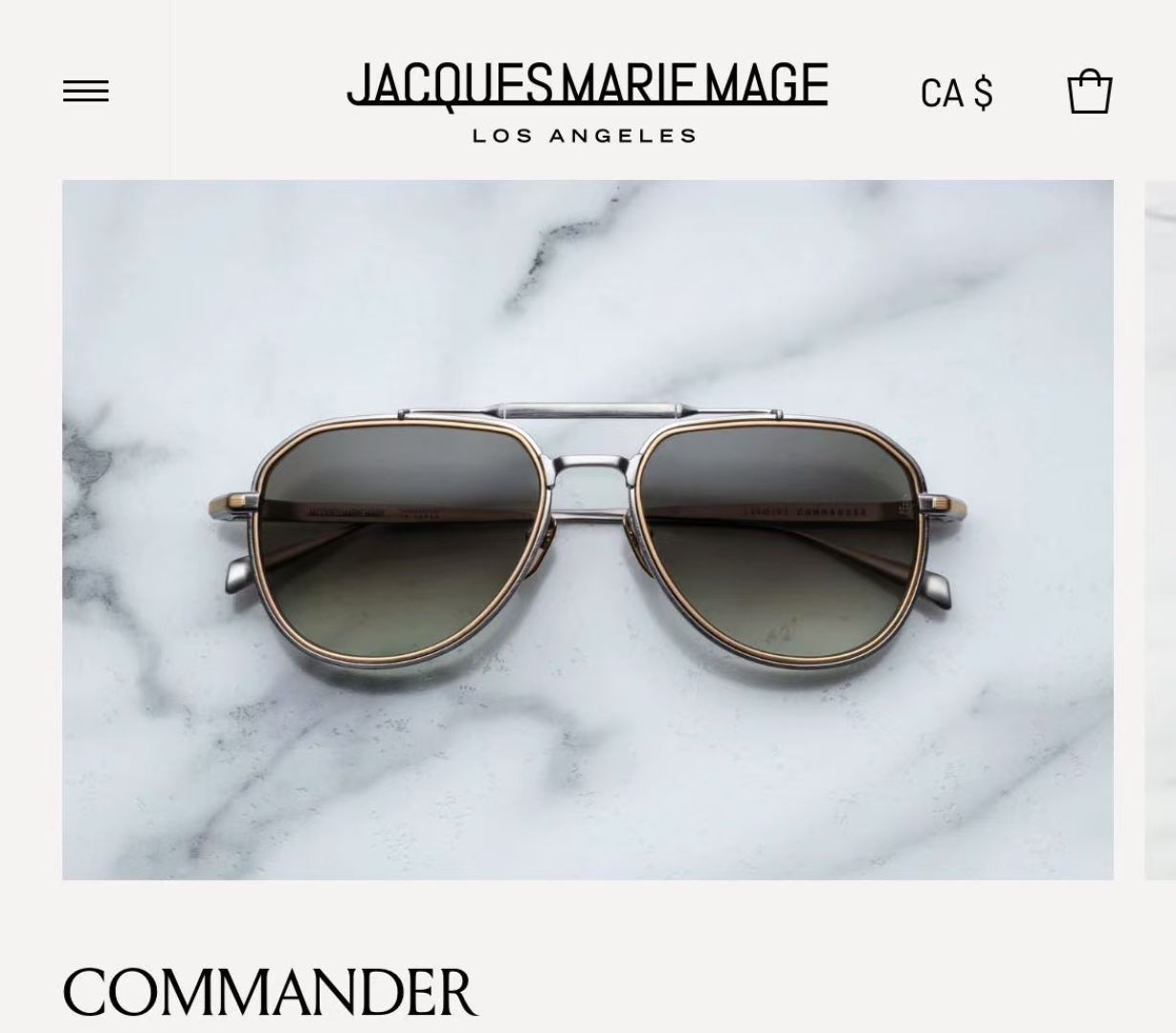  JACQUES MARIE MAGE
MODEL：COMMANER
SIZE：56-19
