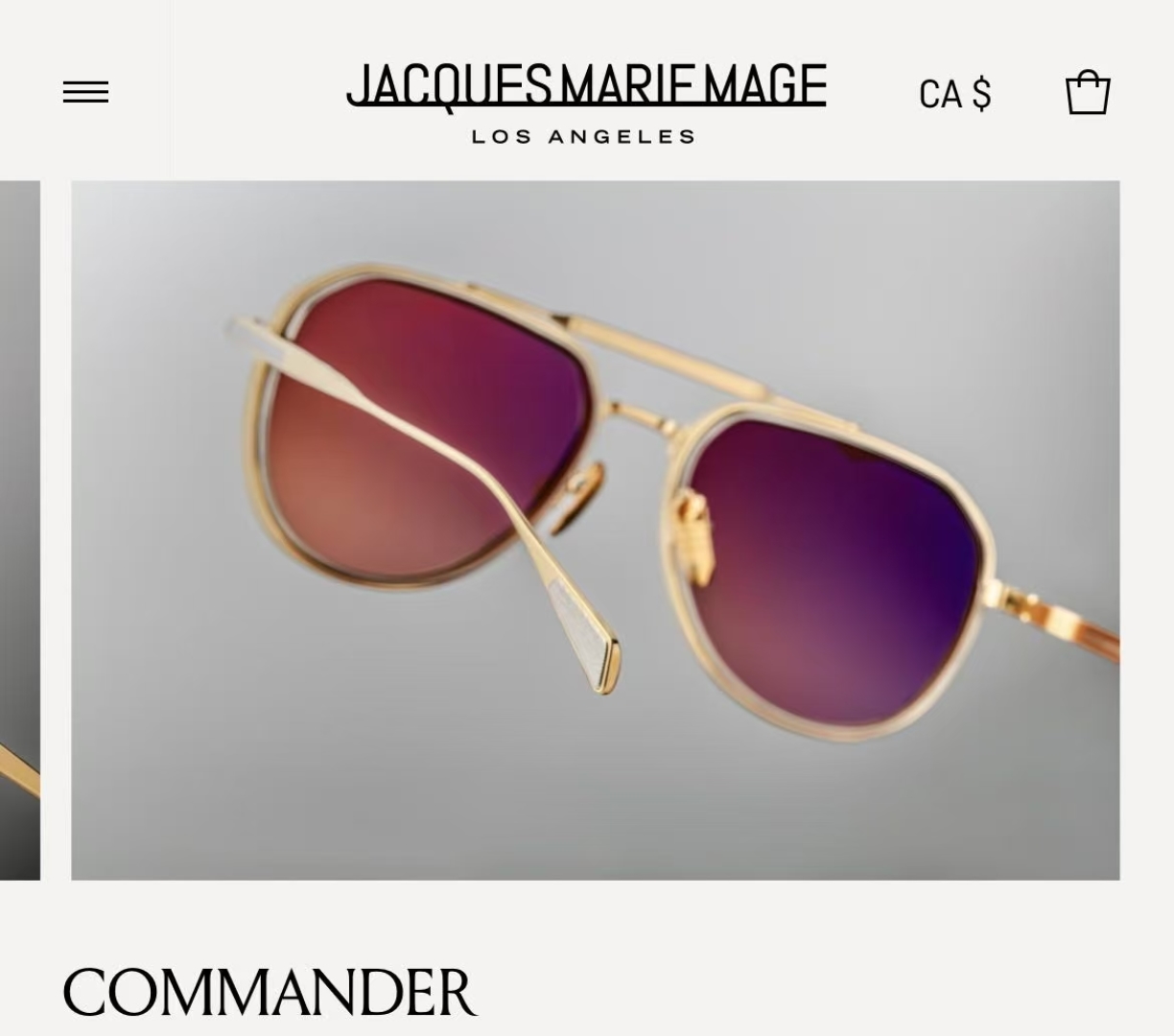  JACQUES MARIE MAGE
MODEL：COMMANER
SIZE：56-19
