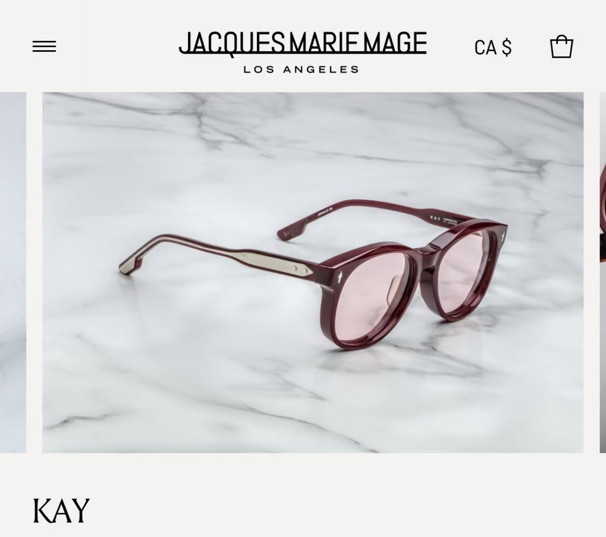  JACQUES MARIE MAGE
MODELKAY
SIZE：56-18
