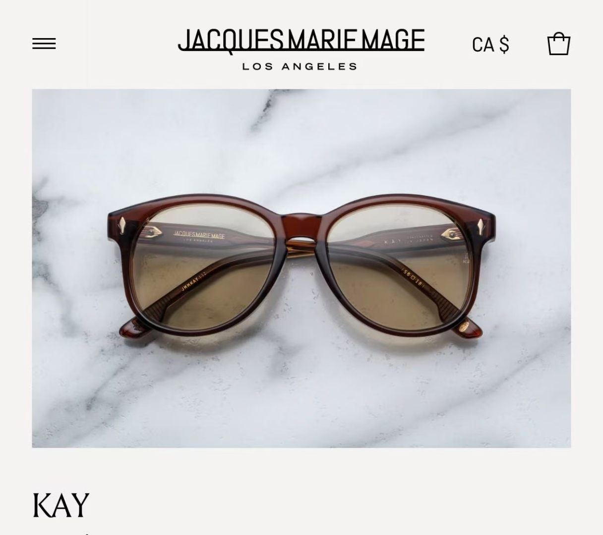 JACQUES MARIE MAGE
MODELKAY
SIZE：56-18
