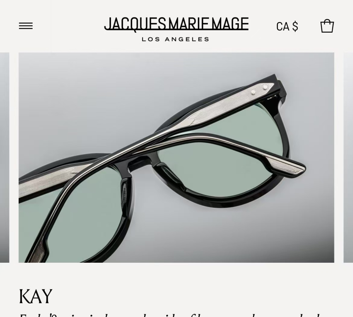  JACQUES MARIE MAGE
MODELKAY
SIZE：56-18
