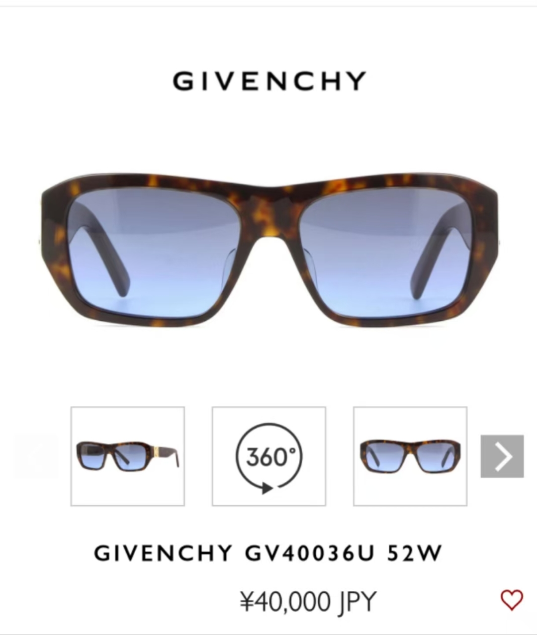  GIVENCHY
MOD：GV40036U
Size：56口17 135
