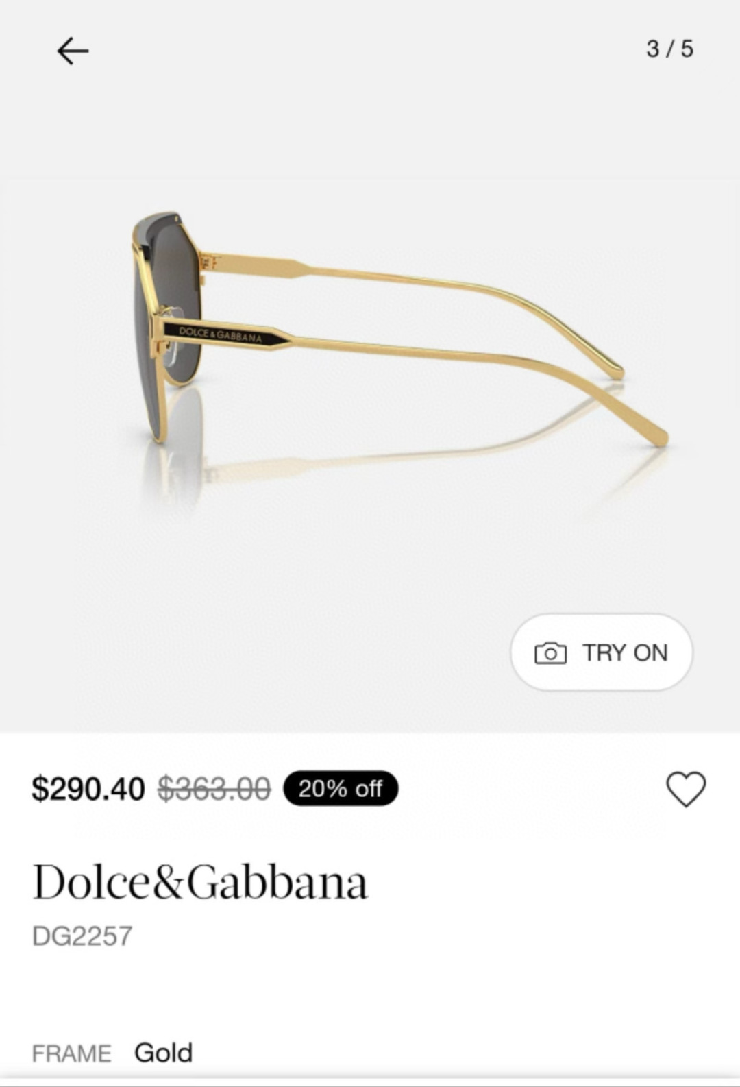 DOLCE & GABBAN*
MODEL：DG2257
SIZE60口13-150
